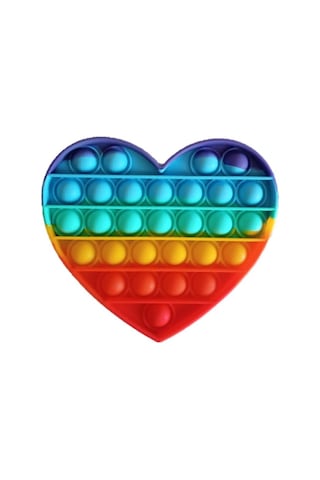 Pop It Duyusal Zihinsel Oyuncak Rainbow Renk. Kalp