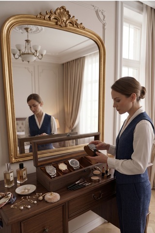 Woodini Premium Taba 6'lı Ahşap Saat Kutusu - Yeni Nesil Yastıklı