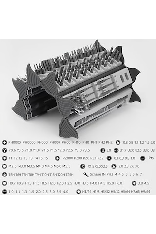 Tcherchi BB04716 128 In 1 Arada Esnek Şaftlı Tornavida Seti + Manyetik Sürücü Kiti