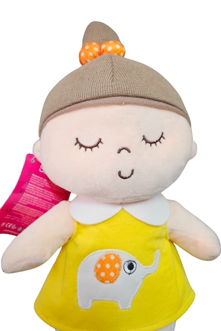 Peluş Bez Bebek 30 Cm Oyuncak Bebek Uyku Arkadaşı Hediyelik Oyun Arkadaşım Sarı