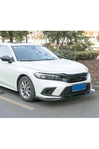 Honda Civic Fe 3 Parça Ön Lip Parlak Siyah Plastik Ön Ek Karlık 2022 Ve Üzeri