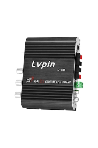 Skycity Siyah 2.1 Kanal Alüminyum Güçlendirici, 200w Maksimum Güç, Düşük Distorsiyon, Araç Ve Ev İçin, Mp3 Girişi