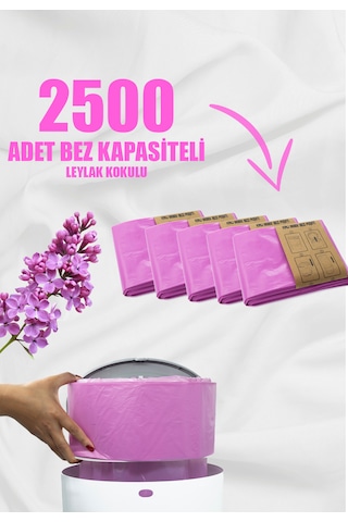 Korbell 16 L Kirli Bebek Bezi Kovaları İle Uyumlu 2500 Bebek Bezi Kapasiteli Amber Kokulu 5 Paket Yerli Çöp Poşeti