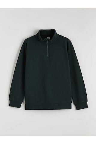Lc Waikiki Yeşil Dik Yaka Erkek Çocuk Sweatshirt YESIL