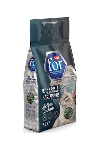 Aktif Karbonlu Bentonit Topaklanan Premium Kedi Kumu 5 L - Tozsuz - Ultra Koku Emici