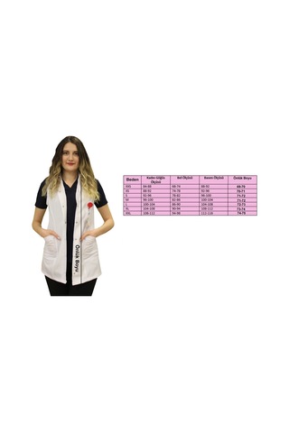 Gömlek Yaka Kadın Kısa Boy - Kolsuz Doktor Önlüğü Öğretmen Önlük