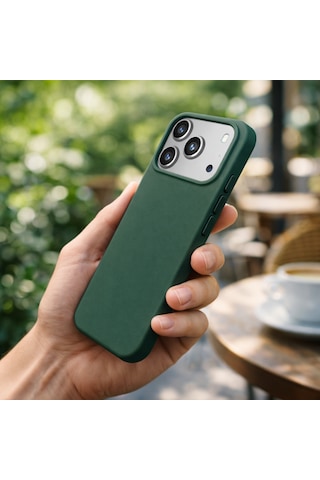 Apple Uyumlu iPhone 17 Pro Max Kılıf Renkli Lansman İçi Kadife Yumuşak Kamera Yükseltili Silikon Yeşil