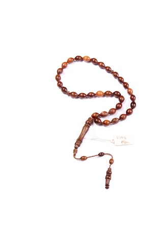 Burhan Sağlam Sığırcık Kesim 12x8 Mm Kızıl Ağaç Sistem Püsküllü Tesbih Bs24310