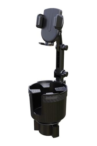 2'si 1 Arada Bardak Tutuculu Araç Telefon Tutucu Açı Ayarlanabilir Evrensel Basit Kurulum Otomobil Akıllı Telefon Tutucu Siyah