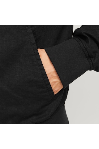 Jack & Jones Jack&jones Ario Linen Bomber Erkek Siyah Yuvarlak Yaka Ceket Siyah