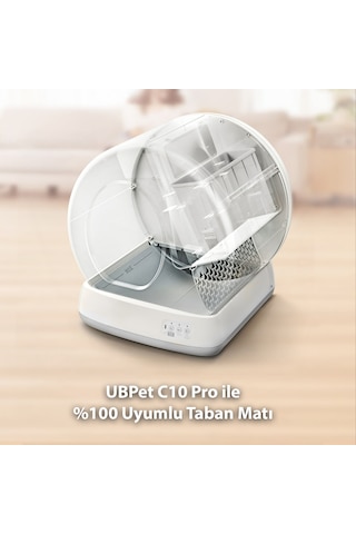 Ubpet C10 Pro Akıllı Kedi Tuvaleti Uyumlu Silikon Taban Matı Su Geçirmez Koku Yapmaz Kolay Kurulum Gri