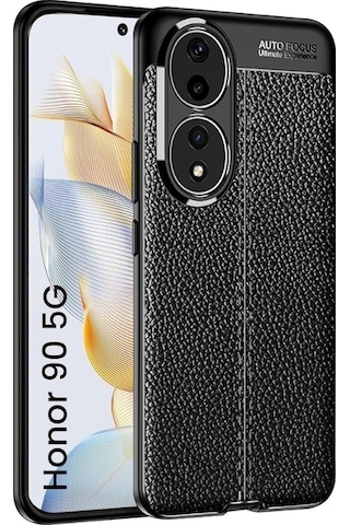 Honor 90 Deri Desenli Silikon Kılıf - Ultra Darbe Emici Kamera Korumalı Kapak
