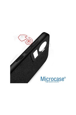 Microcase Oneplus 10R Fabrik Kumas Ve Deri Desen Kilif -Siyah 547127041