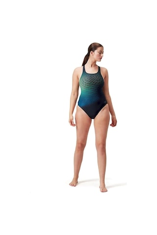 Speedo Dijital Baskılı Medalist Kadın Yüzücü Mayosu Koyu Yeşil Koyu Yeşil