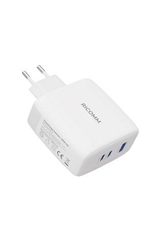 Ricomm 100W GaN 3 Portlu USB-C + USB-A QC5.0 PD Type-C Hızlı Şarj Cihazı + 100W Şarj Kablosu