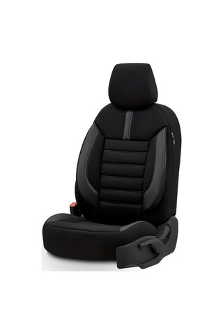 Limited Design Ortopedik Ekstra Destekli Oto Koltuk Kılıfı Tam Set Siyah-gri