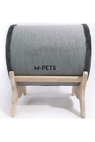 M-pets Tunnel Elevated Ahşap Ayaklı Kedi Yatağı Gri 47x47x26 Cm 244-54030.01