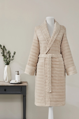 Sadem Organik Linden Şal Yaka Bornoz Bej