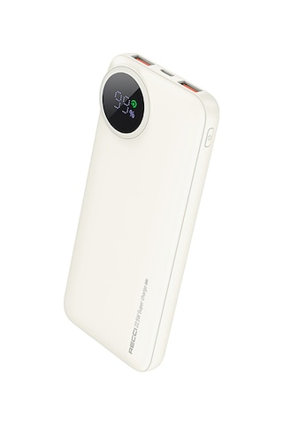 Recci RPB-P48 22.5 W 10000 mAh PD 20 W Dijital Led Göstergeli Hızlı Şarj Powerbank Krem