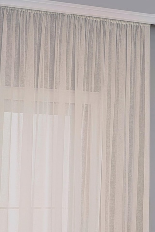 Lexroo Fabric Design Folded Bej Keten Plus Tül Perde 150 X 260