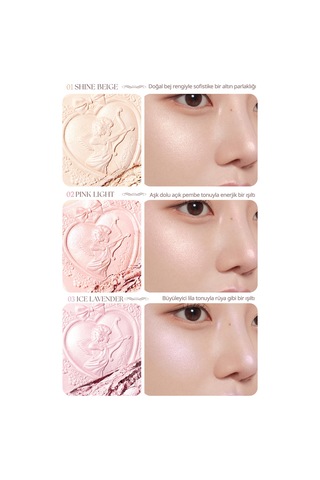 Dasique İnci Taneleriyle Yoğun Işıltı Sunan Özel Tasarımlı Aydınlatıcı Luxe Glow Highlighter 03 Ice Lavender