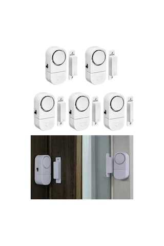 5 Adet Cam Pencere Kapı Pvc Engelleyici Güvenlik Ürünleri Manyetik Alarm Set