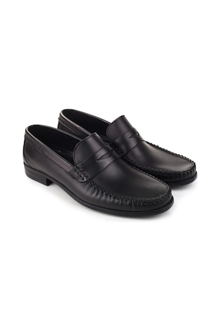 Castle Black 31102-1 Hakiki Deri Erkek Babet Ayakkabı Siyah