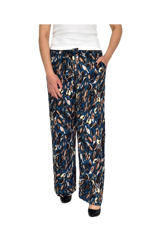 Baglan Kadın Emprime Bol Paçalı Lastikli Bağcıklı Pantolon Bgl-st04626 Petrol