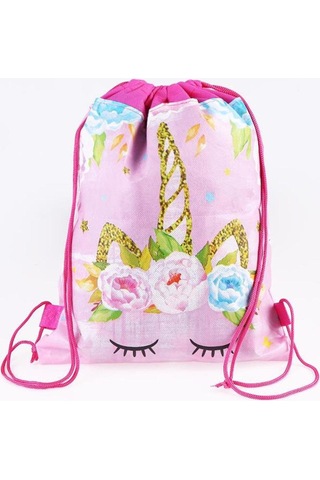 Çocuk Sırt Çantası Nötr Saklama Çantası Dokunmamış İpli Okul Çantası Unicorn Karikatür Sırt Çantası Sevimli İpli Çanta Çok Renkli Kirpik Unicorn