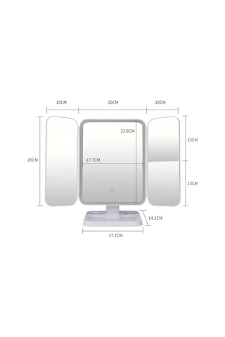 Buffer 2 Kapaklı 3 Farklı Dokunmatik Led Ayarlı Usb Şarjlı Makyaj Aynası