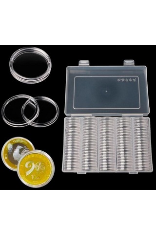 Dolıty 100x 25mm Madeni Para Kapsülleri W/sikke Toplama Temizlemek