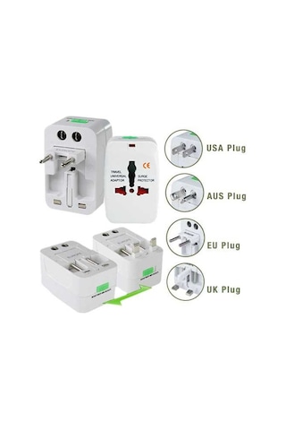 Seyahat Adaptörü Cep Telefonu Tablet Laptop Çevirici Priz
