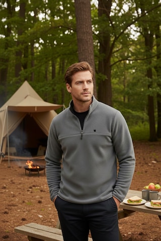 Buratti Slim Fit Anti-Pilling Tüylenme Yapmayan Bato Yaka Kışlık Şardonlu Erkek Polar 5906001 Gri