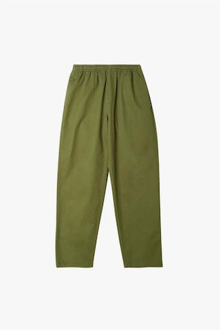 Obey Konforlu Easy Twill Pant: Relaxed Fit, Tam Pamuklu, Elastik Bel Zeytin