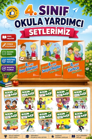 4.sınıf Çıtır Çıtır Türkçe + Fen Bilimleri + Sosyal Bilgiler + Bizim Sınıf Hikaye Seti