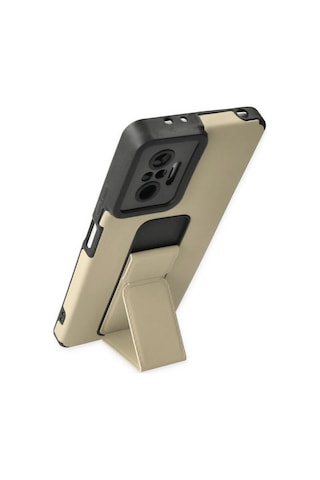 Uryport Xiaomi Redmi Note 10 Pro Kılıf Mega Standlı Silikon - Gold Çok Renkli