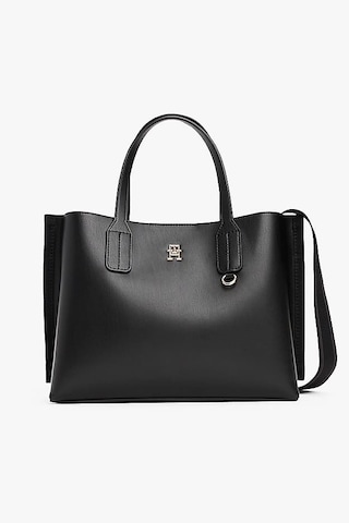 Tommy Hilfiger Kadın Th Webbing Strap Tote El Çantası - Siyah Black