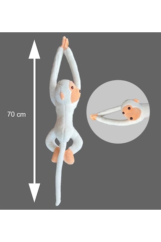 Peluş Maymun. Elleri Yapışabilen Uyku Ve Oyun Arkadaşı -70 Cm Beyaz