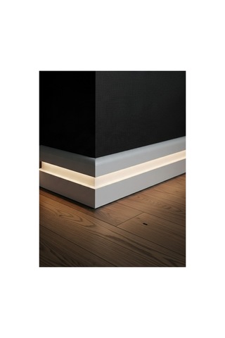 Led Kanallı Beyaz Süpürgelik Lake Pvc Süpürgelik 12 Cm Yüksekliğinde 14 Mm Kalınlığında 280 Cm Uzunluğundadır