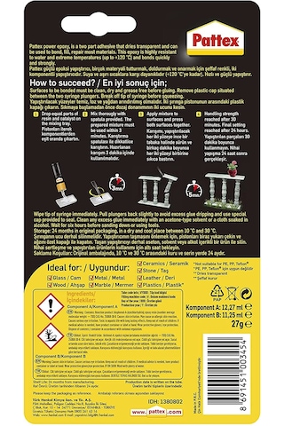 Pattex Epoxy Mix Güçlü Enjektörlü Çiftli Yapıştırıcı 27 G