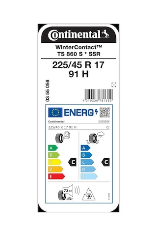 Continental 225/45R17 91H WinterContact TS 860 S SSR Kış Lastiği 2023