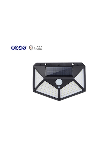 Noas Yl84 1001 S Titan 50w Siyah Sensörlü Solar Aplik Beyaz Işık 6500k Siyah