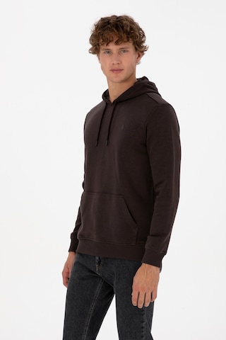 U.S. Polo Assn. Erkek Koyu Kahverengi Basic Sweatshirt 50313720-VR084
