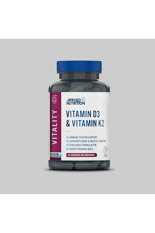 Applied Nutrition Vitamin D3 K2 4000 Iu High Dose Formula Best Immune 60 Caps