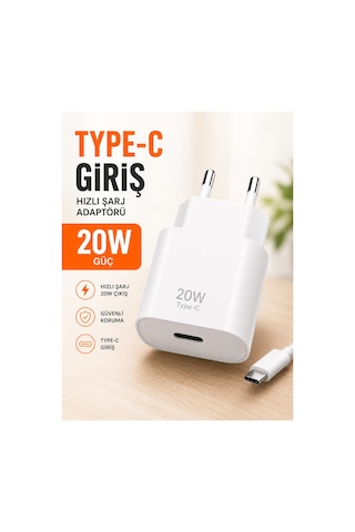 20w Type-c Tüm Cihazlarla Uyumlu Hızlı Şarj Aleti - Adaptör