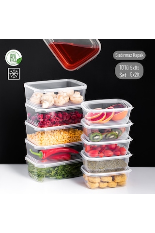 Porsima 4302 10'lu Buzluk Düzenleyici Saklama Kabı 2-1 Lt Şeffaf