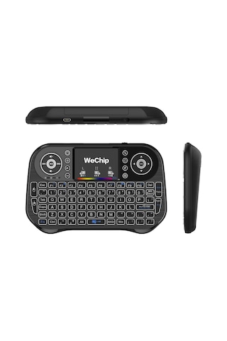Moveevo Wechip İ10 Kucuk Kablosuz Klavye 7 Renkli Işıklı Dokunmatik Panel - Android Tv Kutusu, Pc, Akıllı Tv Ve Projeksiyon Cihazları İçin Siyah