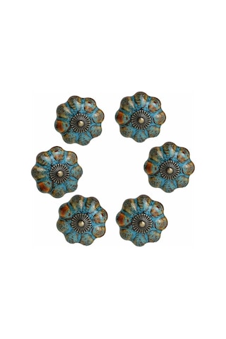 Dolaplar, Banyolar, Gardıroplar Ve Çekmeceler İçin Seramik Sırlı Kapı Kolları Mavi