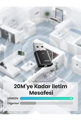 Mini Usb Dongle Bluetooth 5.0 Adaptör Siyah