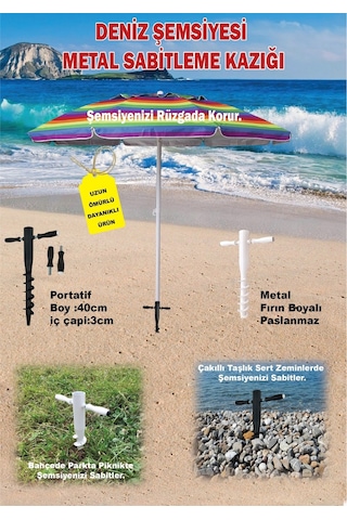 Deniz Şemsiyesi Metal Sabitleme Kazığı